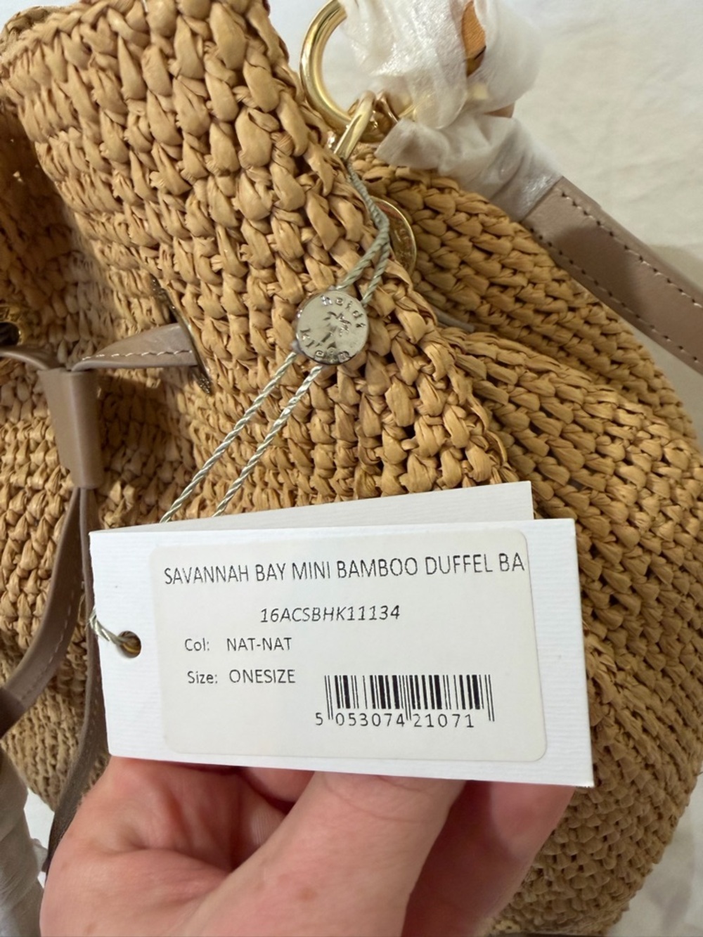 👜✨ Heidi Klein Savannah Bay Mini Bamboo Duffle Bag NWT ✨👜 - Picture 11 of 15